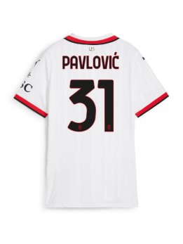 AC Milan Strahinja Pavlovic #31 Replika Borta Kläder Dam 2024-25 Kortärmad